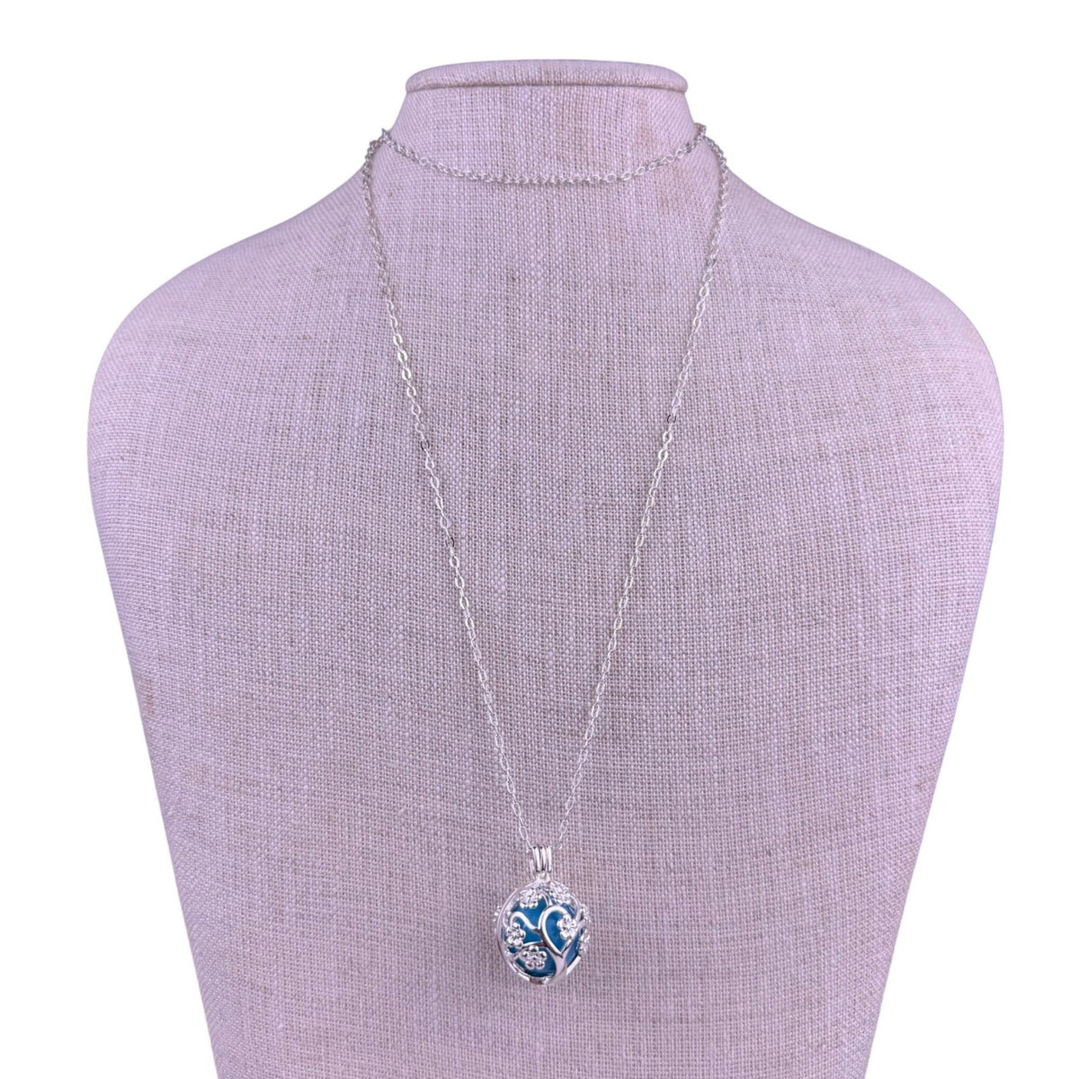 Eudora Women Silver Tone Blue Alloy Tree Of Life Harmony Bola Pendant Necklace