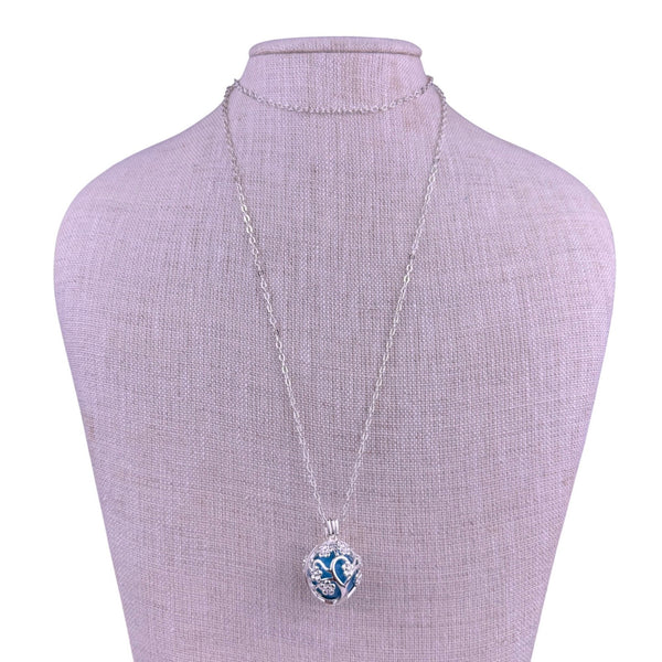 Eudora Women Silver Tone Blue Alloy Tree Of Life Harmony Bola Pendant Necklace