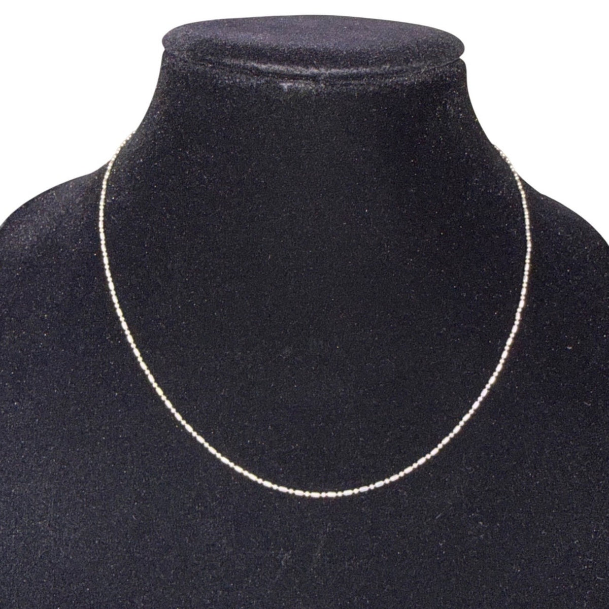 Sterling Silver Womens Italy Beaded Chain Necklace 925 Lobster Clasp