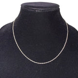Sterling Silver Womens Italy Beaded Chain Necklace 925 Lobster Clasp
