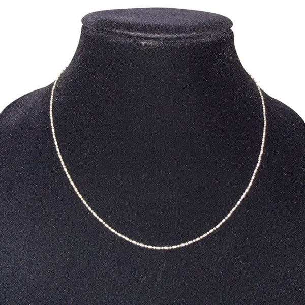 Sterling Silver Womens Italy Beaded Chain Necklace 925 Lobster Clasp