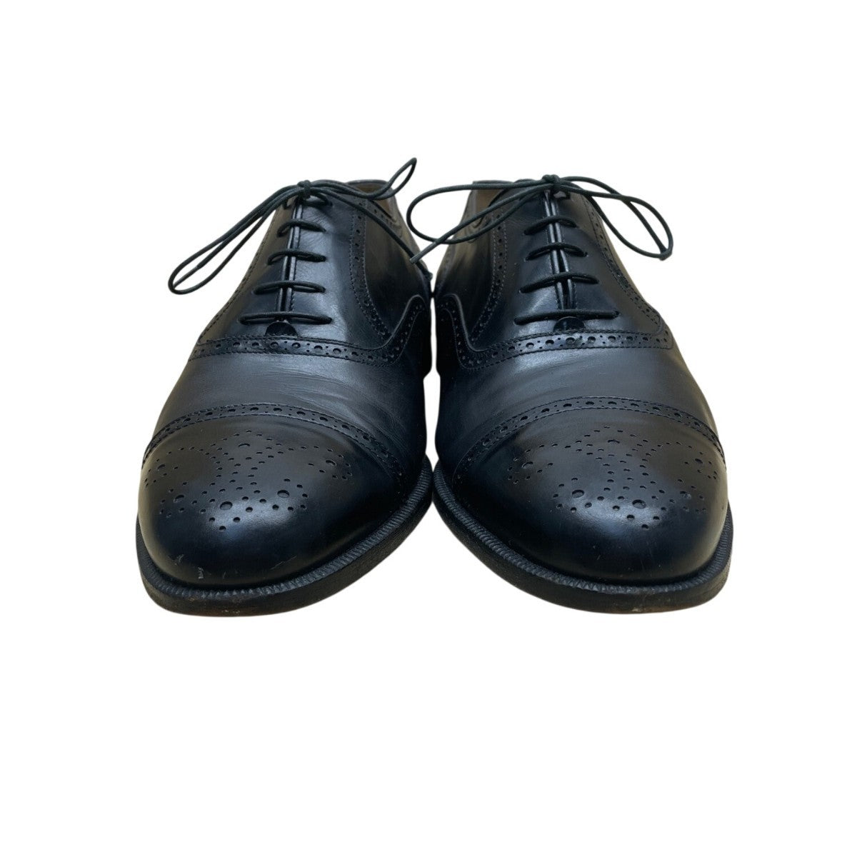 Salvatore Ferragamo Men’s Black Leather Brogue Oxford Dress Shoes Size 10.5