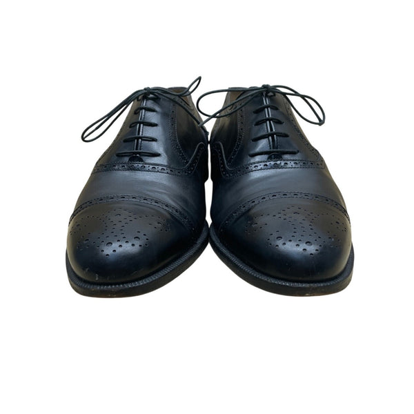 Salvatore Ferragamo Men’s Black Leather Brogue Oxford Dress Shoes Size 10.5