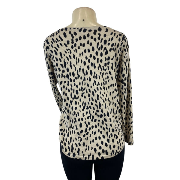 Chico’s Women's Beige Leopard Shirt Sz 0 (EUR 32)