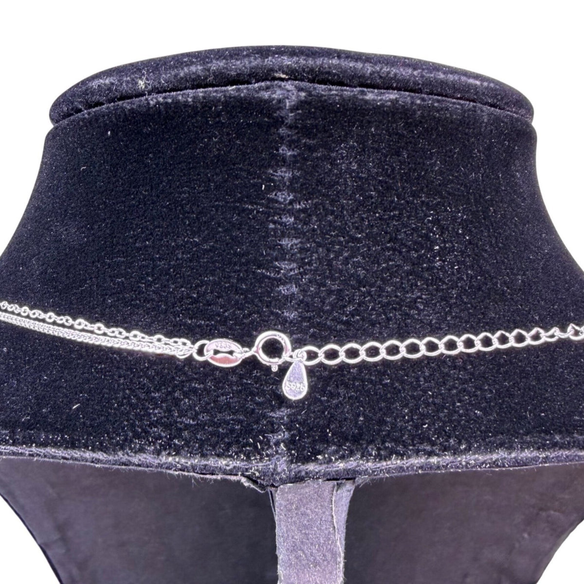 Sterling Silver Womens Two-Strand Chain Necklace S925 Adjustable Length Jewelry