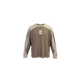 Easel Womens Taupe Beige Long Sleeve Colorblock Knit Top Size M