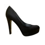 Stuart Weitzman Women’s Black Satin Platform Evening High Heel Pumps Size 6.5