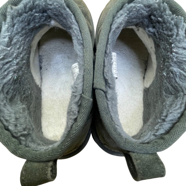 Ugg Women’s Green Suede Faux Shearling Lining Mid Top Platform Booties Size 9