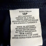R&M Richards Womens Navy 2-Piece Petite Pant & Tee Stretch Set Size 14P