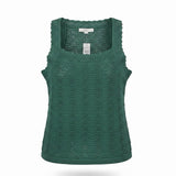 Loft Womens Green Cotton Sleeveless Crochet Knit Tank Top Size L