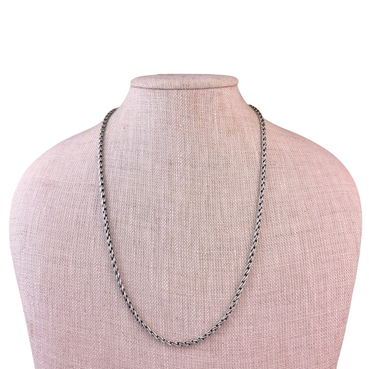 Sterling Silver Womens Wheat Chain Necklace 925 Handmade Elegant Design 