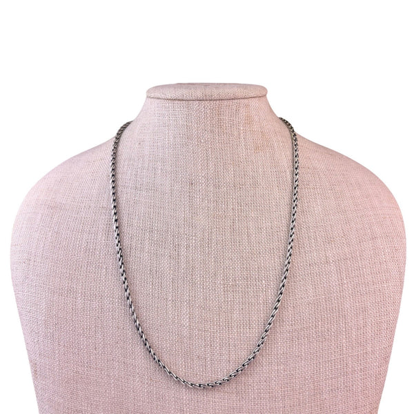 Sterling Silver Womens Wheat Chain Necklace 925 Handmade Elegant Design 