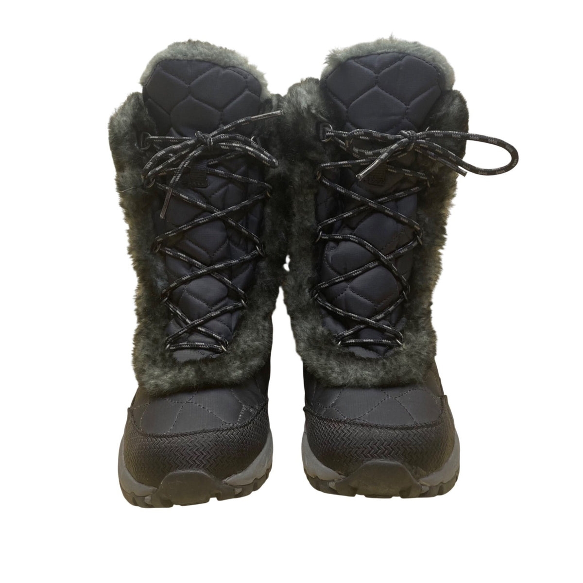 L.L.Bean Women’s Black Quilted Faux Fur Lined Waterproof Winter Boots Size 8M