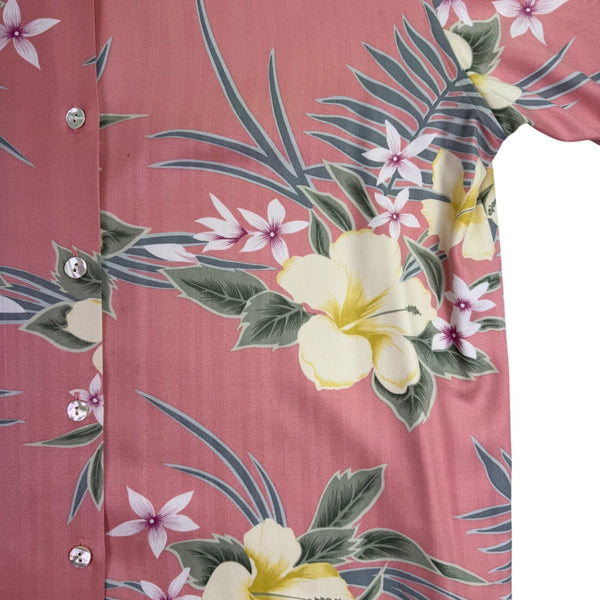 Tommy Bahama Mens Pink Floral 100% Silk Hawaiian Shirt Size L