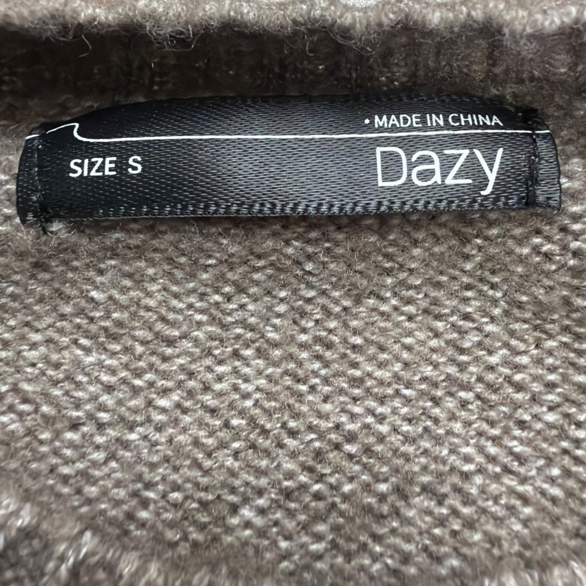 Dazy Mens Taupe Crew Neck Sweater Stylish Warm Knitwear Size S
