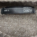Dazy Mens Taupe Crew Neck Sweater Stylish Warm Knitwear Size S