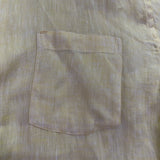 Alex Cannon Mens Yellow Short Sleeve Linen Button-Down Shirt Chest Pocket Sz XL