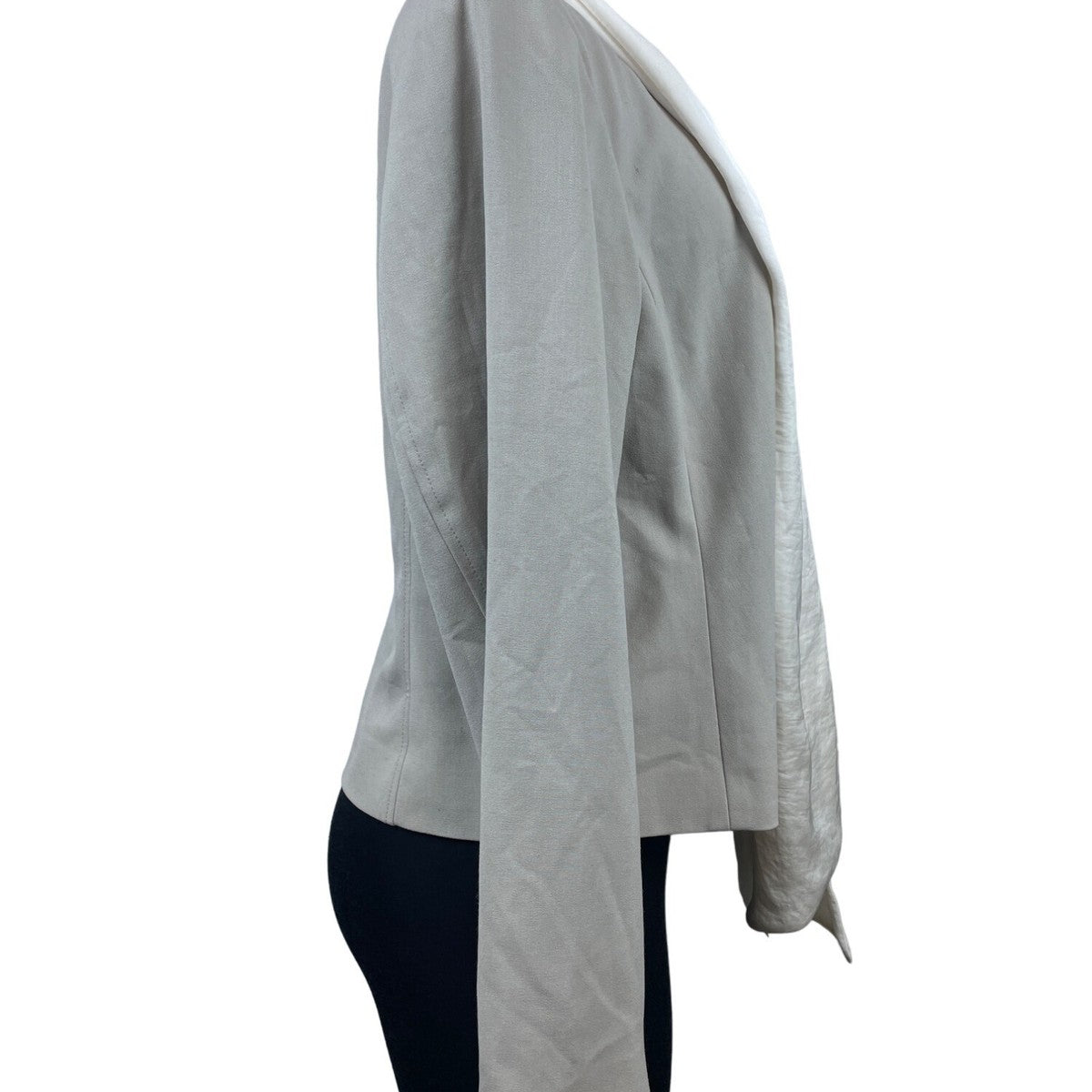 Calvin Klein Womens Light Gray Long Sleeve Blazer Jacket Size 14W Polyester Blen
