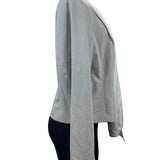 Calvin Klein Womens Light Gray Long Sleeve Blazer Jacket Size 14W Polyester Blen