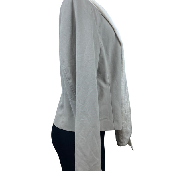 Calvin Klein Womens Light Gray Long Sleeve Blazer Jacket Size 14W Polyester Blen