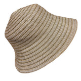 Eric Javits Womens Gold Wide Brim Sun Hat Lightweight Metallic Straw Blend