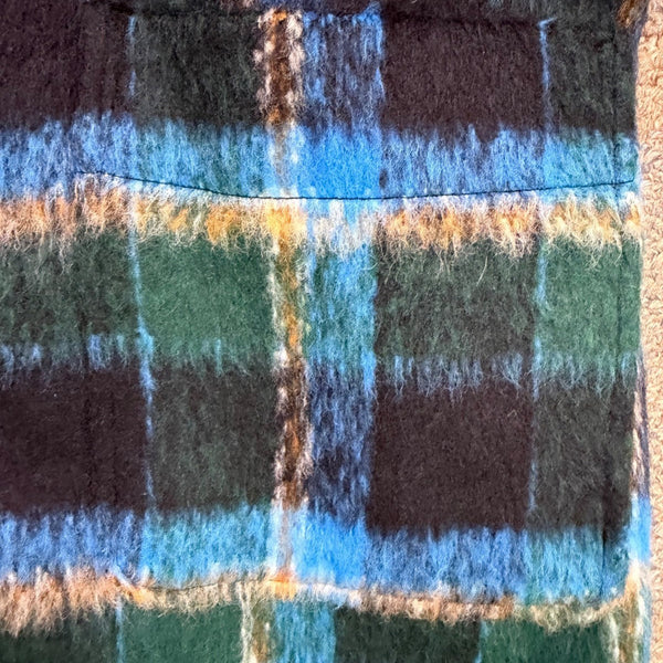 Free Assembly Womens Black Multi-Color Plaid Coat Sz L