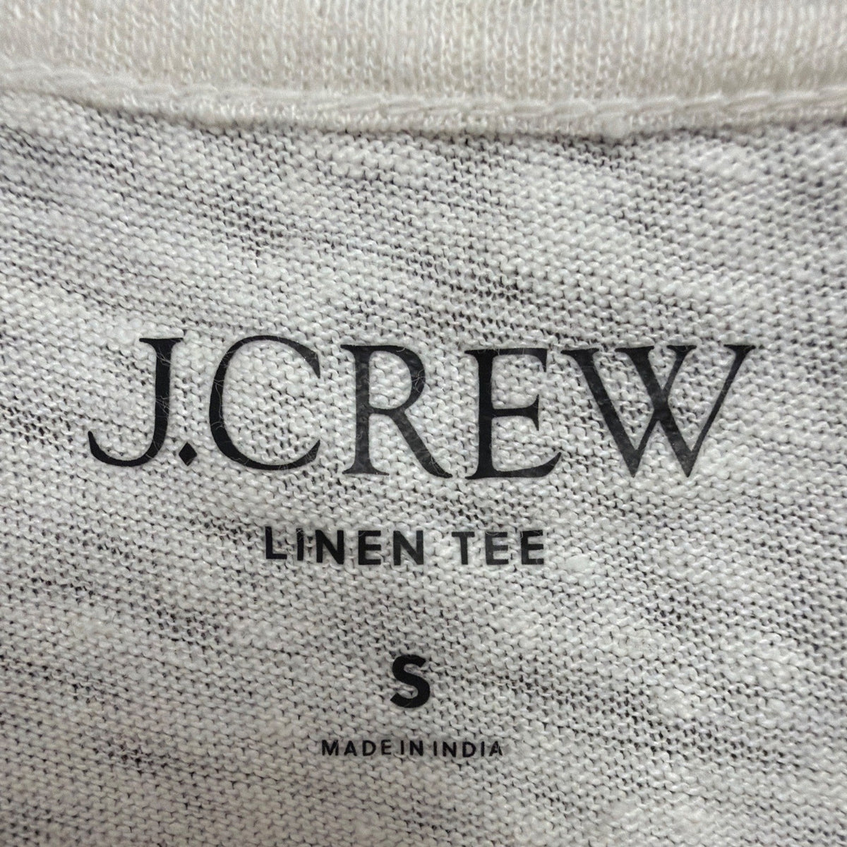 J.Crew Womens White Linen Tee Floral Appliqué Short Sleeve Casual Top Size S