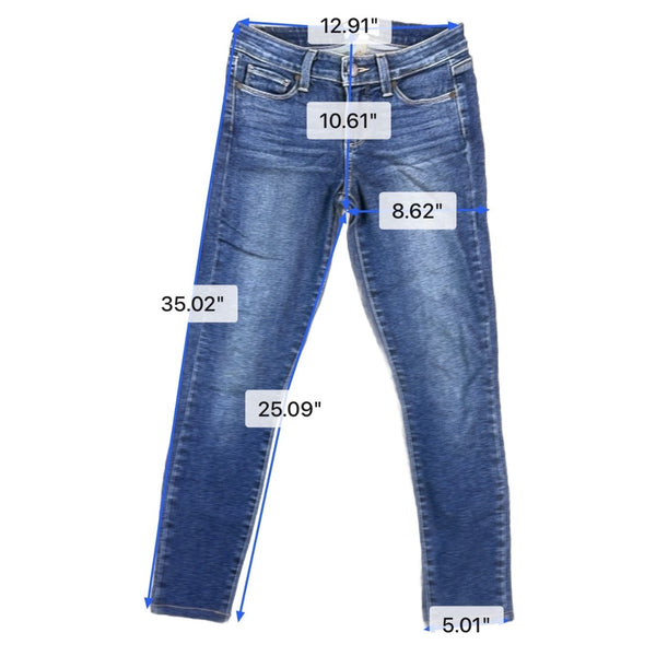 Paige Womens Blue Cotton Blend Verdugo Ultra Skinny Jeans Size 25