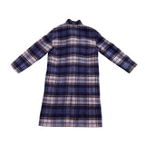Madewell Womens Navy Wool Blend Plaid Double-Breasted Coat Size XS