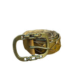 Genuine Leather Womens Brown Braided Belt With Brass Buckle Size Large