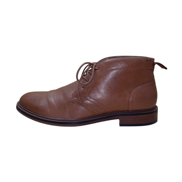 Sonoma Men’s Cognac Brown Faux Leather Lace-Up Ortholite Aaron Ankle Boots Sz 8M