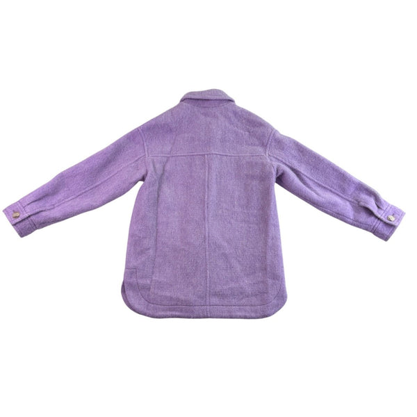 Madewell Womens Lavender Button-Up Coat With Dual Pockets & Lining Sz XS
