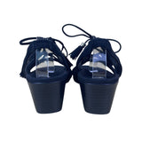 Women’s Black Suede Tassel Strappy Design Kalie Wedge Sandals Size 5