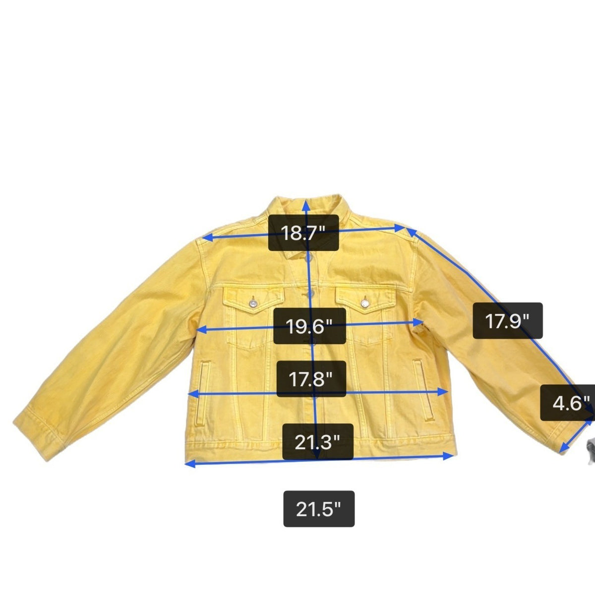 Gap Womens Yellow Denim Jacket Full Button FrontCotton Casual Sz XXL