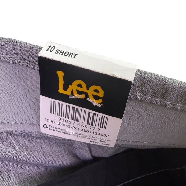 Lee Womens Gray Trousers Regular Fit Flex Motion Waistband Mid Rise Sz10 Short