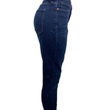Womens Mid-Rise Dark Blue Skinny Jeans New