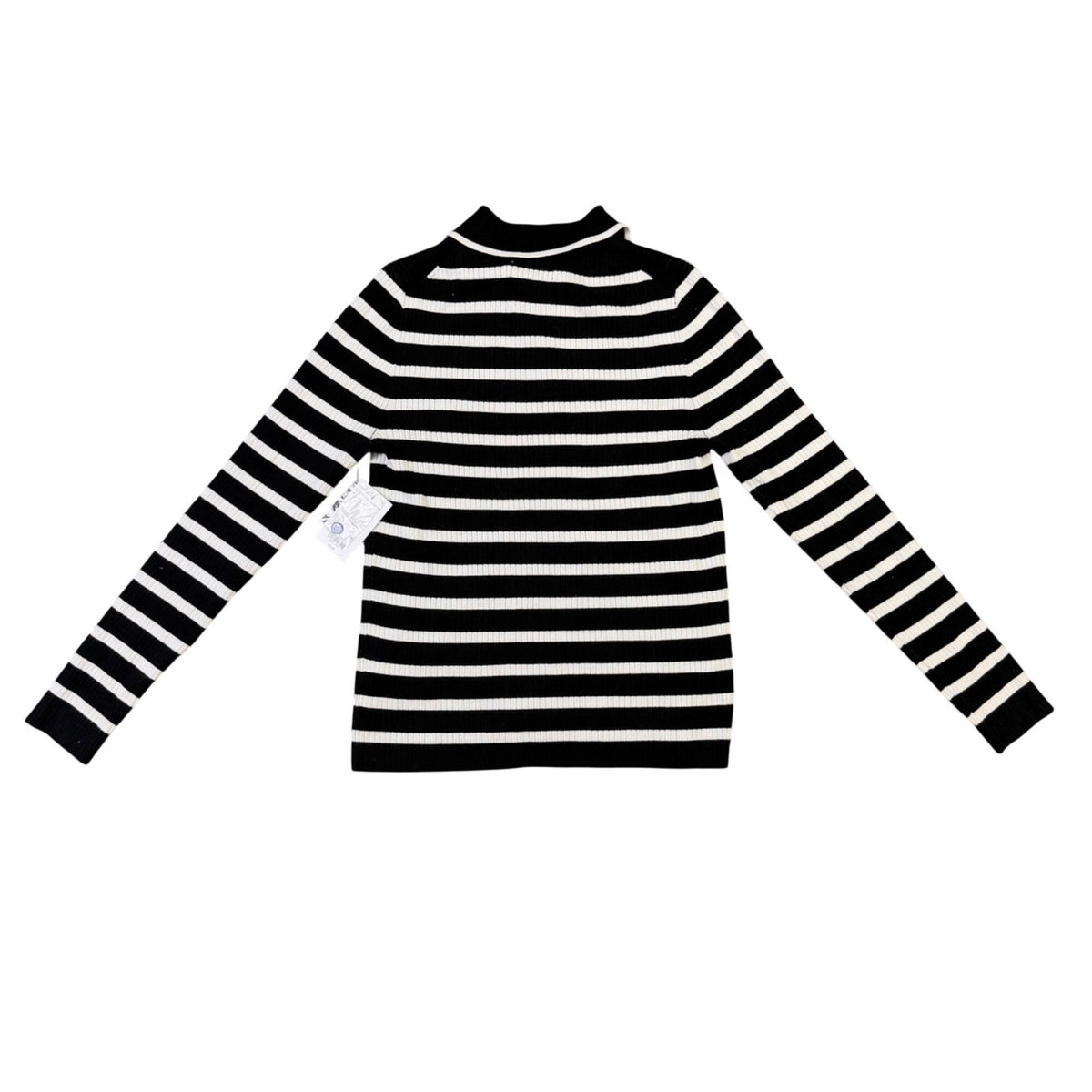 Nine West Womens Black & White Striped Button-Up Cardigan Sweater Size S