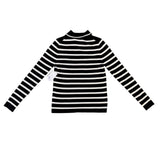 Nine West Womens Black & White Striped Button-Up Cardigan Sweater Size S