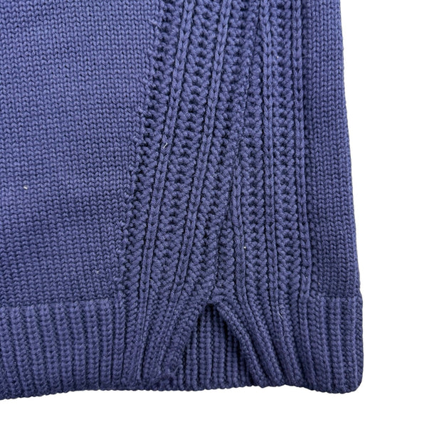 Bylyse Womens Navy Cotton-Blend Turtleneck Sweater Ribbed Knit Size M