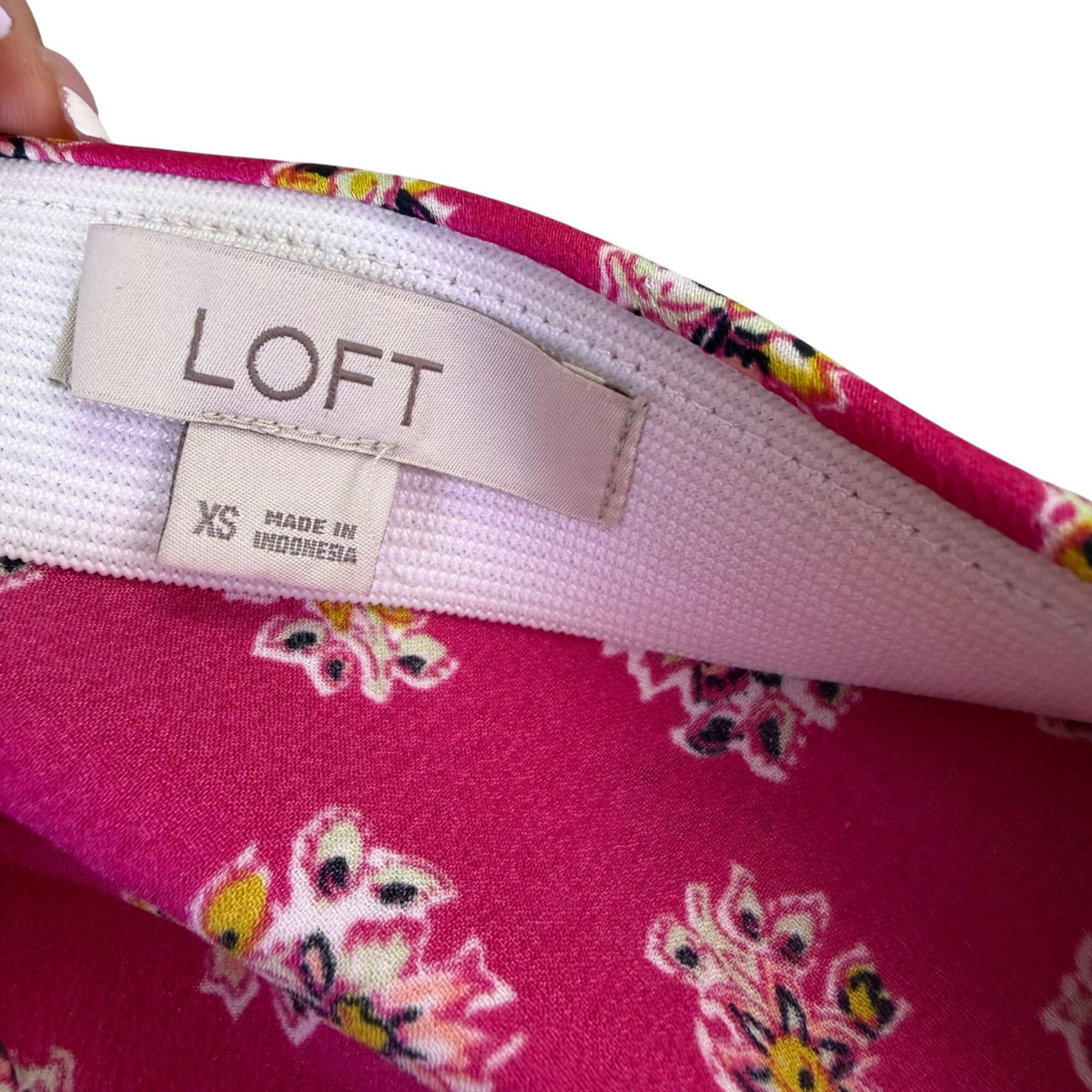Loft Womens Pink Floral Print Midi Skirt Size XS