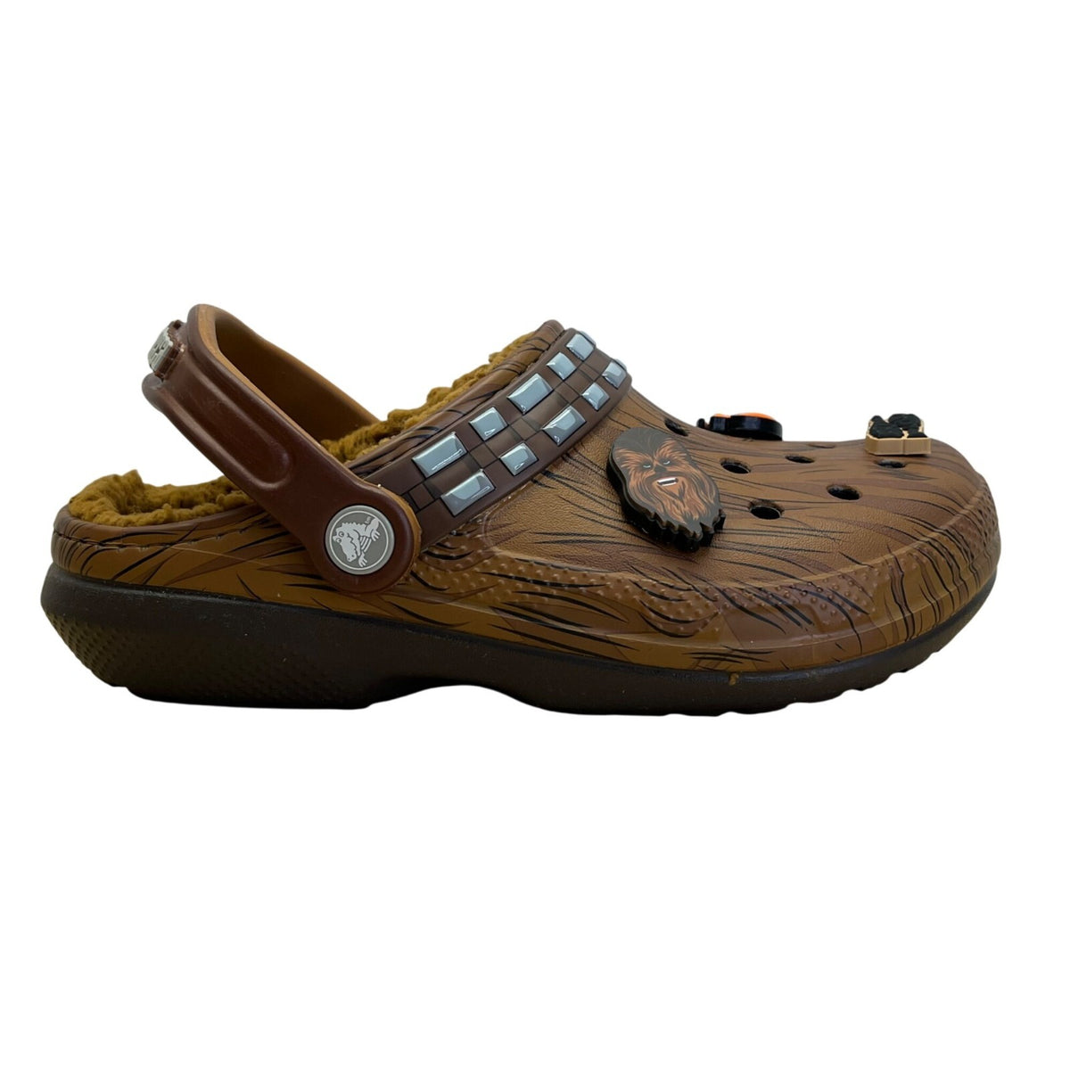 Crocs x Star Wars Brown Chewbacca Jibbitz Fuzzy Lined Clogs Size W6/M4 - New