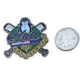Chill Maryland 2017 Soft Enamel Lapel Pin With Penguin & Crossed Bats Design