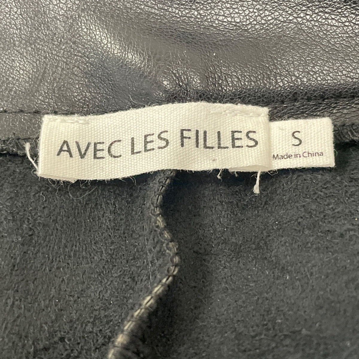 Avec Les Filles Black Cropped Faux Leather Pants High Rise Size S