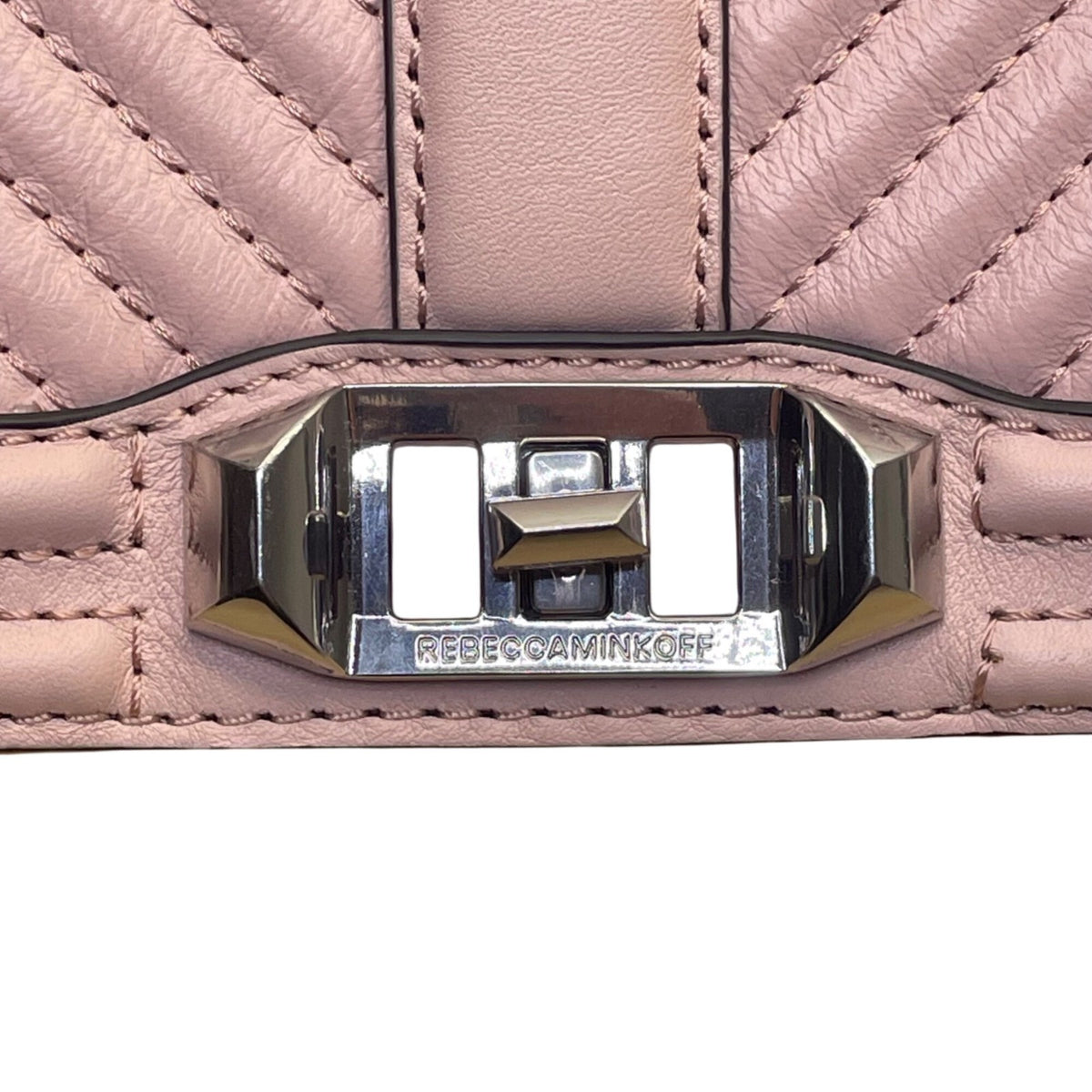 Rebecca Minkoff Women’s Pink Chevron Quilted Leather Turn Lock Crossbody Bag