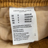 American Eagle Womens Mustard Yellow Corduroy Super Stretch Pants Size 0 R
