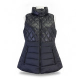 Calvin Klein Womens Black Quilted Down Puffer Vest Zip Pockets Lightweight Sz M