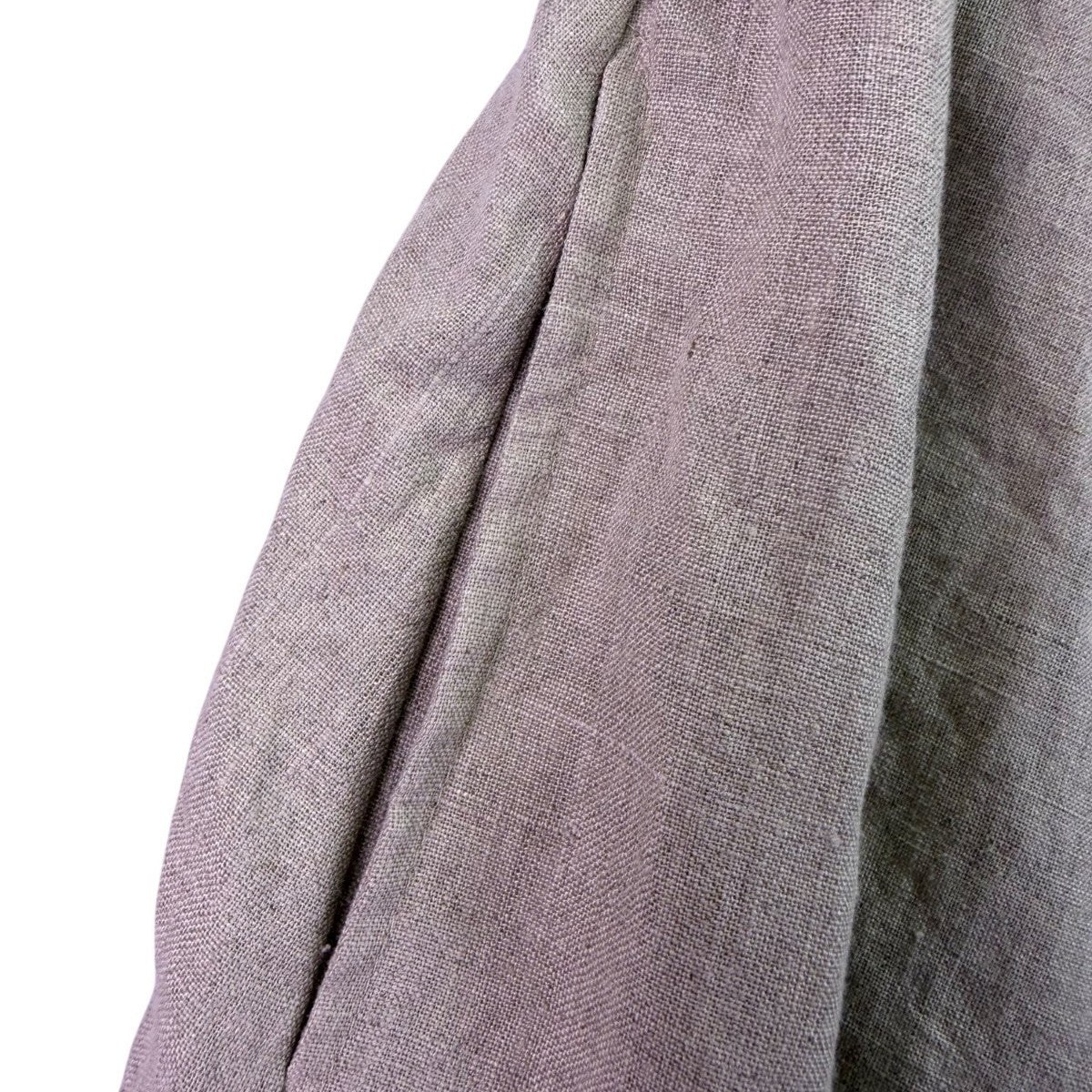 Lu•Ciee Womens Beige Linen Wrap Dress Eco-Friendly Summer Tie Waist Sz S