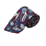 St. Andrews Golf Collection Mens Burgundy All Silk Golf Themed Neck Tie