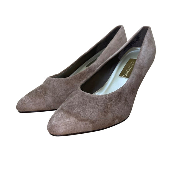 Predictions Women’s Taupe Suede Classic Rounded Toe Philly Pumps Size 8.5W