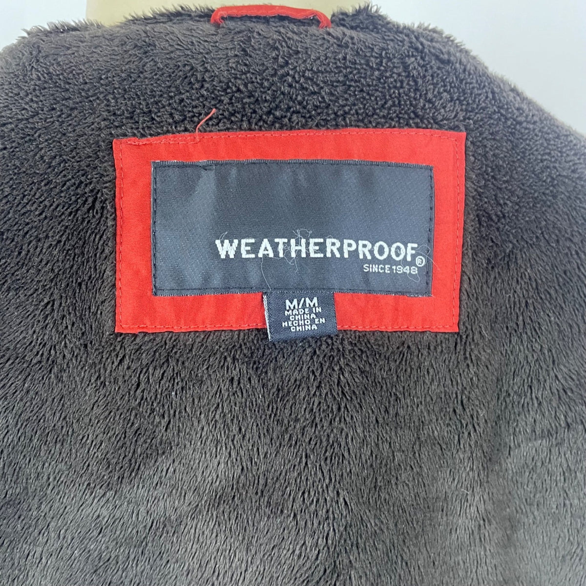 Weatherproof Womens Red Quilted Jacket  Faux Sherpa Lined Full Zip Sz M